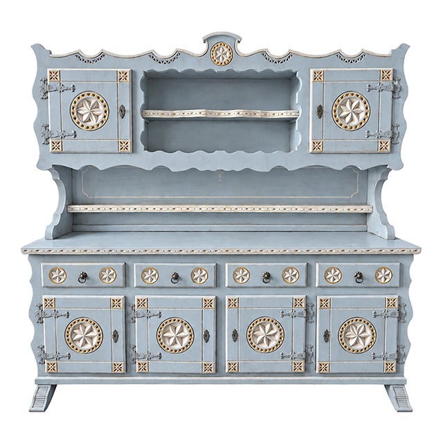 20th Century Lacquered and Decorated Sideboard, 1950s For Sale