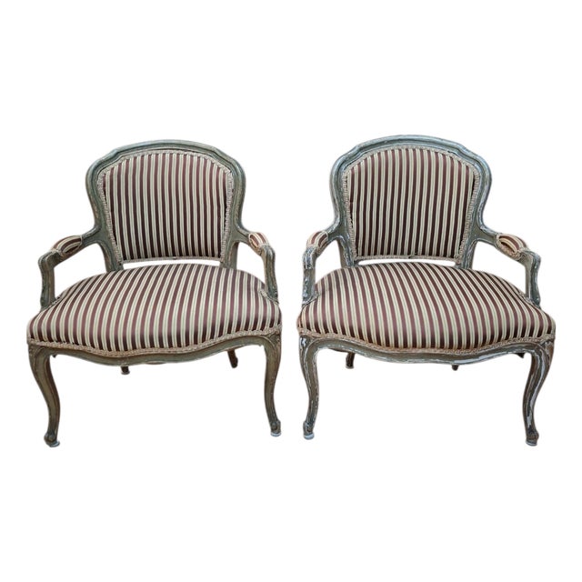 Pair of Late 18th-Early 19th C. Louis XV Style Child's Fauteuils For Sale