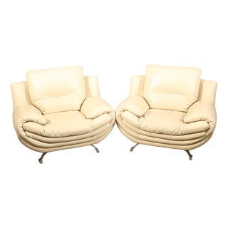 Lounge Chairs in Faux Leather, 2000s, Set of 2 For Sale