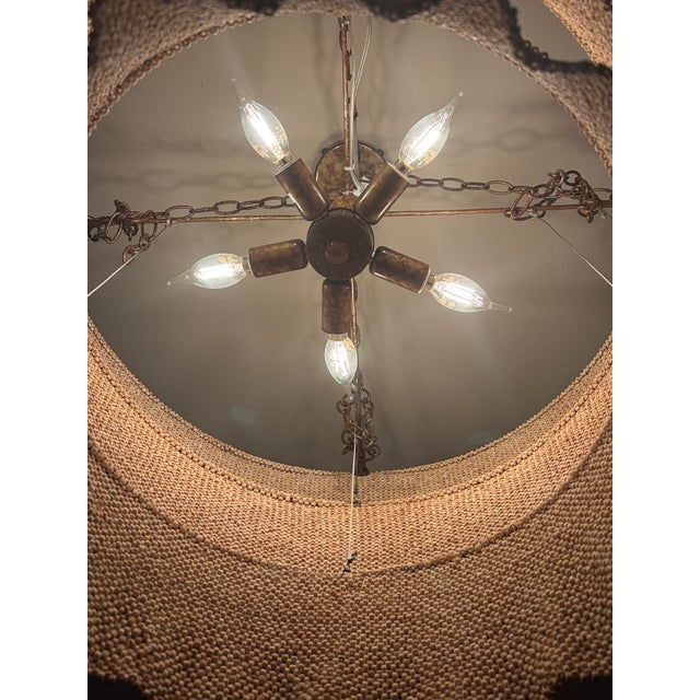 Made Goods Made Goods Chandelier Boho Chic Wood Beaded. Tan/Sand Color For Sale - Image 4 of 7