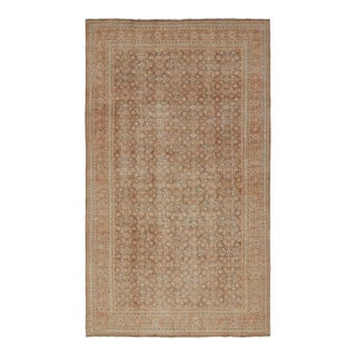 Vintage Tabriz Persian Rug in Beige-Brown and Pink Herati Floral Pattern For Sale