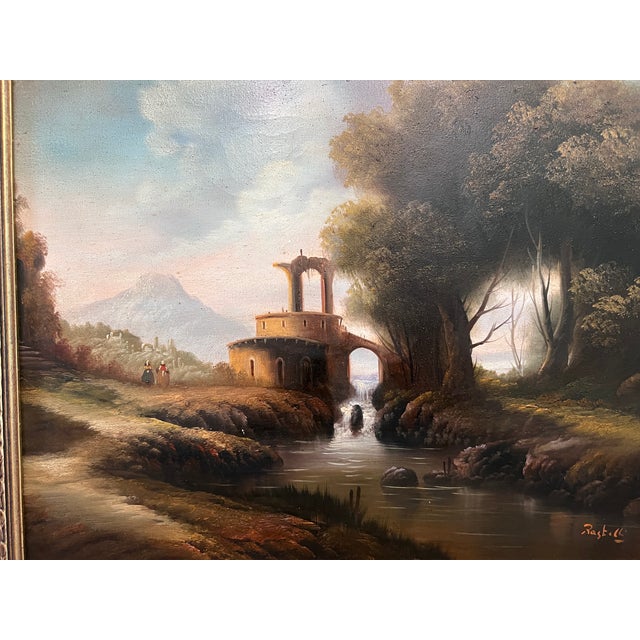 Antique Italian Landscape Oil Painting Signed Rastelli European School For Sale - Image 13 of 14