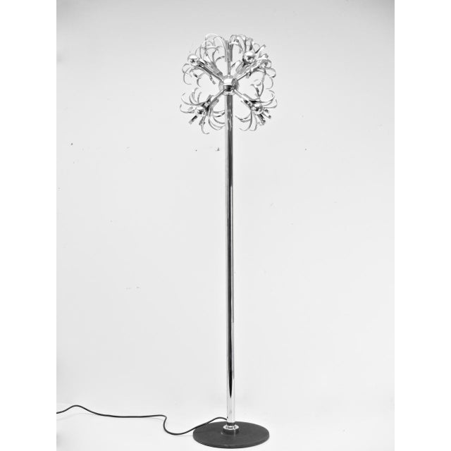 Silver Vintage Sputnik Floor Lamp attributed to Gaetano Sciolari, Italy, 1970s For Sale - Image 8 of 8