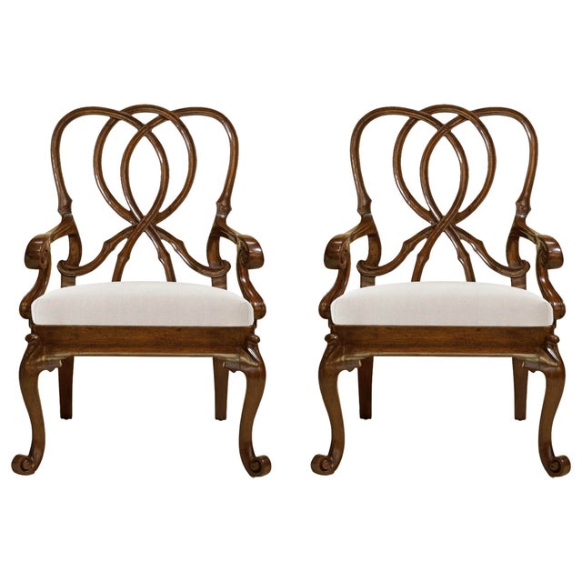 Modern Pair of Rose Tarlow Georgina Ribbon Back Armchairs For Sale - Image 3 of 13