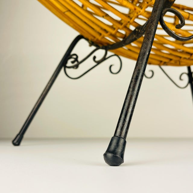 Vintage Rattan Stand or Magazine Rack, Italy, 1960s For Sale - Image 11 of 14