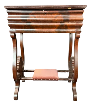 Antique Flaming Mahogany Sewing Stand