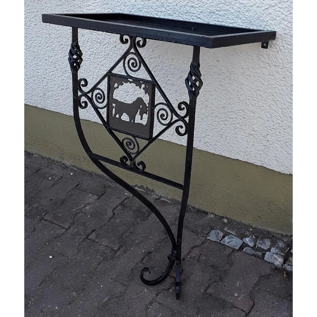 Vintage German Handmade Wrought Iron Garden Console Table, 1950s For Sale - Image 3 of 7