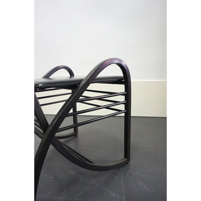 1980s Curved Wooden Armchair by A. Siabu, Italy, 1980s For Sale - Image 5 of 7
