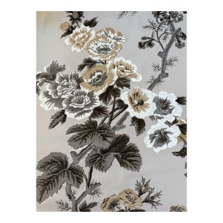 Schumacher Fabric 174453 | Pyne Hollyhock, Grisaille - Schumacher Fabric 2 Yards For Sale
