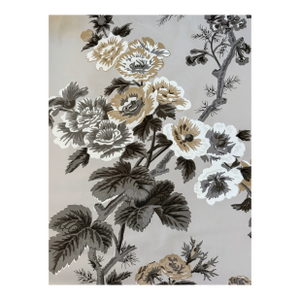 Schumacher Fabric 174453 | Pyne Hollyhock, Grisaille - Schumacher Fabric 2 Yards