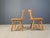 Rustic solid oak dining chairs with nicely crafted backrests and chuncky legs. Good original condition. 1960s - Germany...