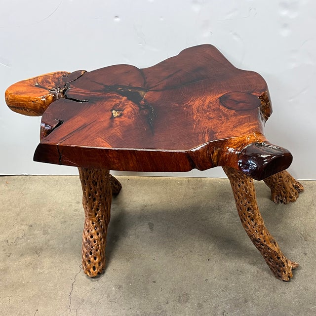Vintage Turtle Redwood Burl Coffee Table For Sale - Image 4 of 7
