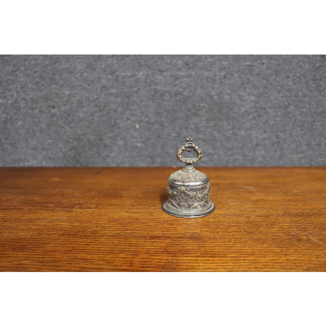 Gorham Silver Plate Ornate Floral Repoussé Bell For Sale - Image 11 of 12