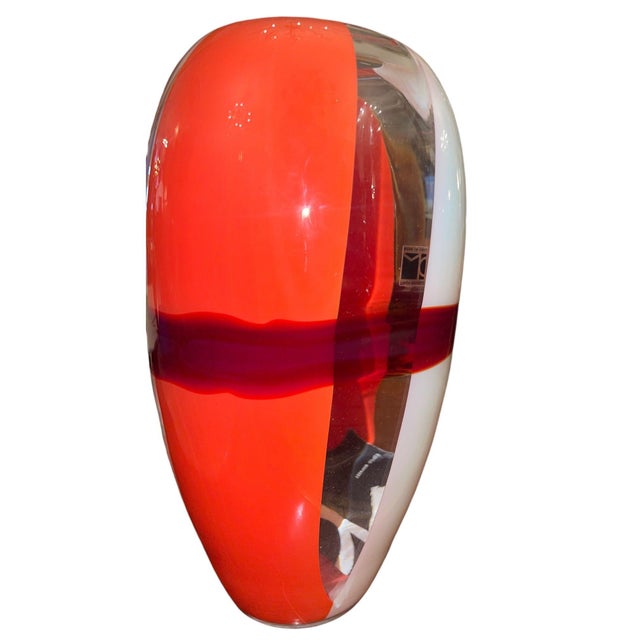 Late 20th Century Carlo Moretti Murano Glass Vase With Booklet. Italy, Late 20th Century. For Sale - Image 5 of 8