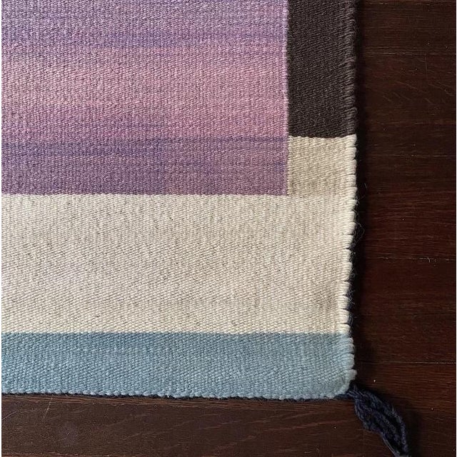 Mid-Century Modern Vintage Hand Loomed Geometric Rug by Gerald Johnson For Sale - Image 3 of 7