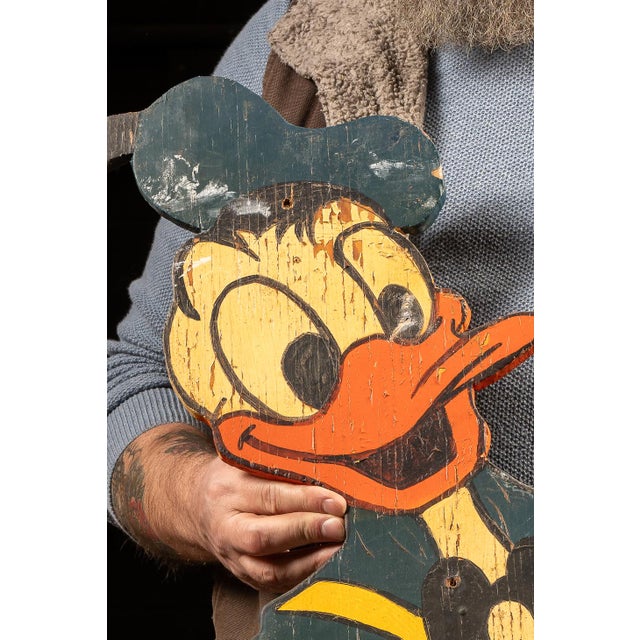 Mickey Mouse and Donald Duck Painted Plywood Wall Figures For Sale - Image 10 of 11