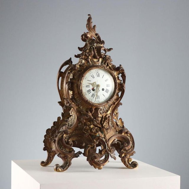 Antique Table Clock in Gilded Bronze, France, 19th Century For Sale - Image 11 of 11