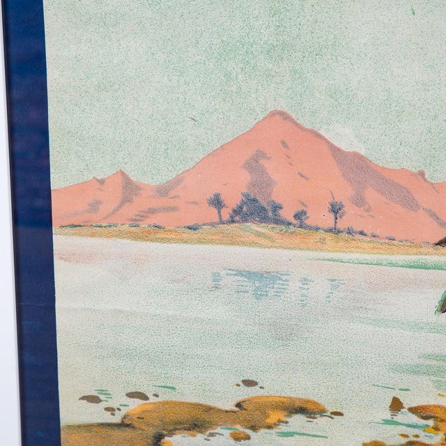 Original vintage travel advertising poster titled "Chemins de Fer Algeriens de L'Etat, Le Sud Algerien, Le Figuig" -...