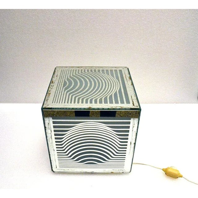 Optical Mirrored Table Lamp by Victor Vasarely, 1960s For Sale - Image 4 of 12