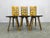 Brutalist Wooden Chairs, Former Czechoslovakia, 1950s, Set of 3 For Sale - Image 4 of 16