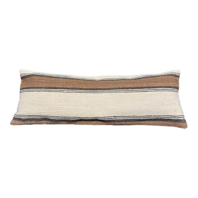 Turkish Hemp Pillow Cushion Natural Beige Brown Cushion Cover 14x40 For Sale