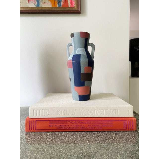 Hand-Painted Geometric Modernist Urn Vase For Sale - Image 11 of 11