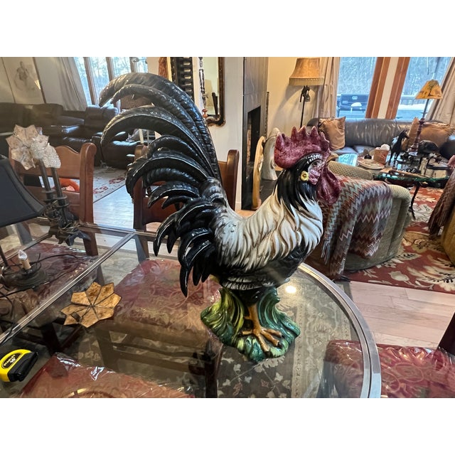Armando Poggi - Oversized Ceramic Rooster With Vibrant Polychrome Glaze For Sale - Image 11 of 14