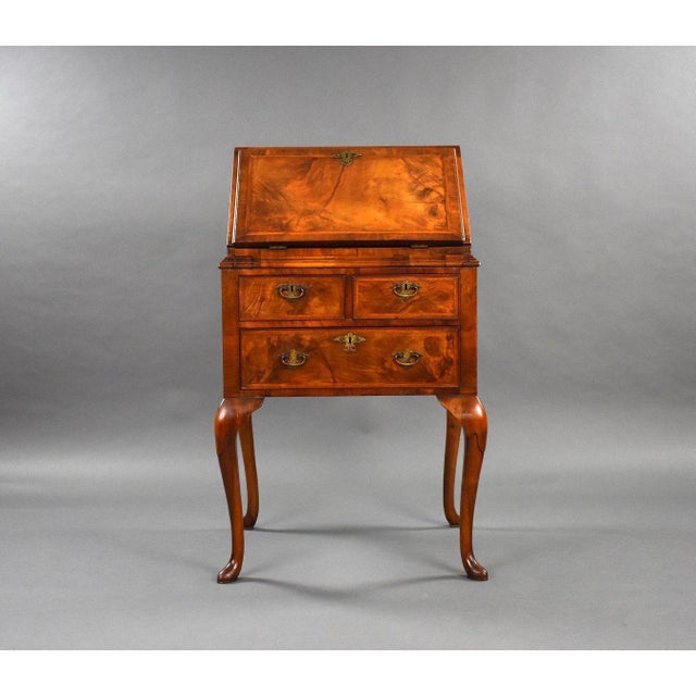 Queen Anne Walnut Bureau, 1930s For Sale - Image 6 of 11