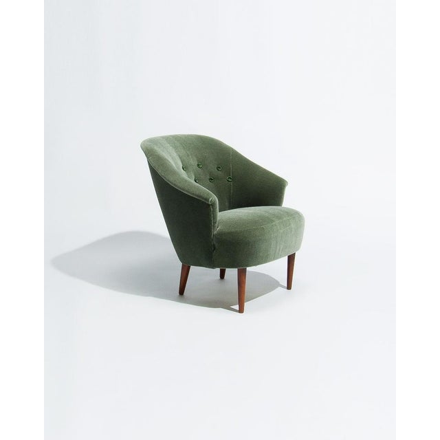 Swedish Lounge Chair with Chase Erwin Mohair Velvet by Carl Malmsten for O.H. Sjögren, 1950s For Sale - Image 10 of 10