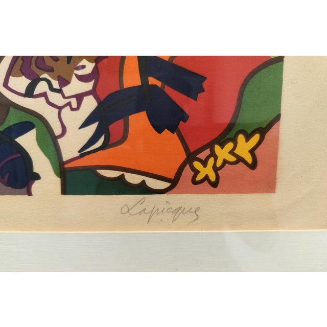 Printmaking Materials Large Framed Limited Run Charles Lapicque Lithograph "Le Tigre Dans La Jungle" Circa 1970 For Sale - Image 7 of 9