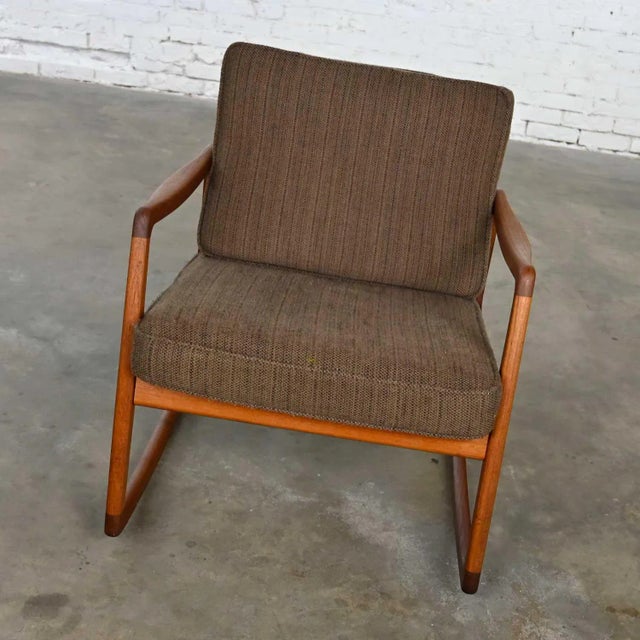 Mid-Century Modern Scandinavian Modern Teak Model 120 Rocker Ole Wanscher France & Son John Stuart Co For Sale - Image 3 of 13