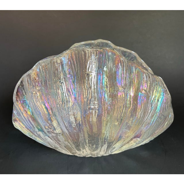 Vintage Iridescent Glass Shell Napkin Holder / Guest Towel Holder For Sale - Image 4 of 10