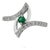 Eye Motif Natural Emerald & Diamond Pavé Set Crossover Cocktail Ring Size 8 For Sale