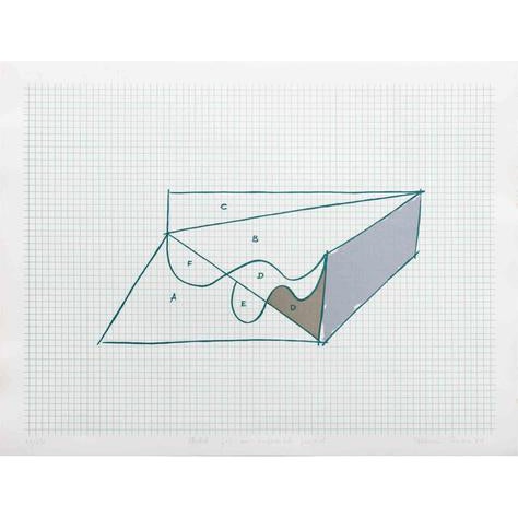 Costantino Persiani, Sketch for an Impossible Project, 1971, Lithograph For Sale