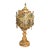 Vintage Moroccan Middle Eastern Turkish Jeweled Brass Table Lamp Marble Base For Sale