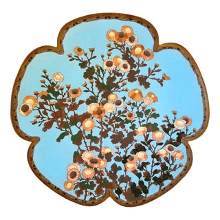 19th Century Meiji Japanese Cloisonné Lobed Dish For Sale