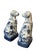 Pair Vintage Wong Lee Blue & White Porcelain Staffordshire Dog Figurines – Wl 1895 Hand-Painted Floral Mantel Dogs Bookends For Sale - Image 13 of 14