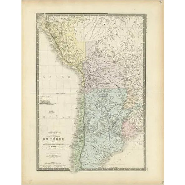 Antique Map of Peru in South America, 1875 For Sale - Image 6 of 6