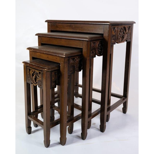 These four antique side tables/side tables are a fascinating collection of 1930s Chinese style furniture. Made from...