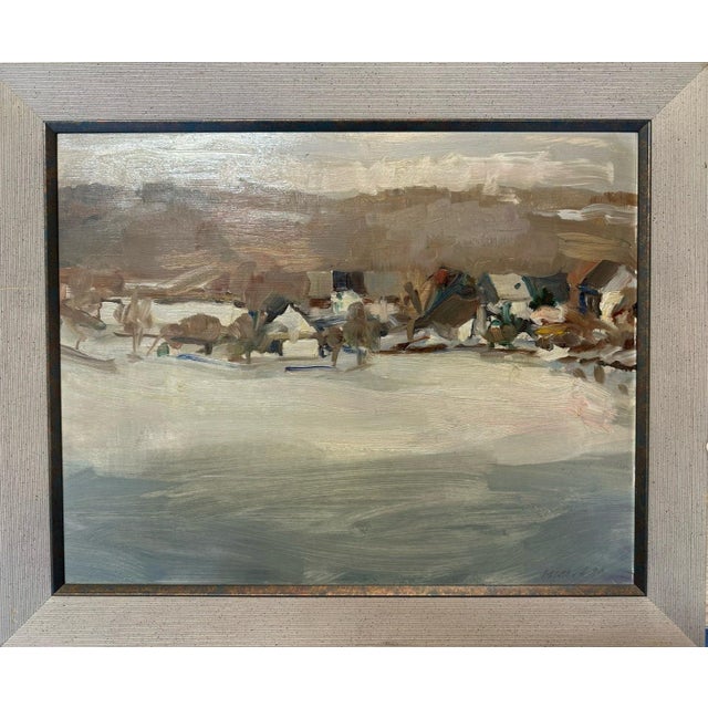 Abstract Expressionism, Oil Painting on Cardboard, Illegibly Signed, 40 x 51 cm. This oil painting on cardboard, measuring...