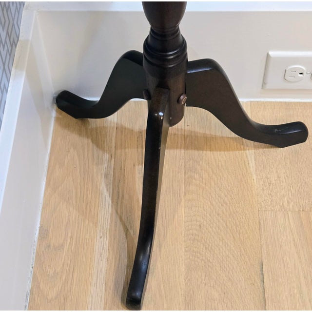 Brown Vintage Spiral Carved Wood Tripod Pedestal Table With New Marble Top, 32" For Sale - Image 8 of 8