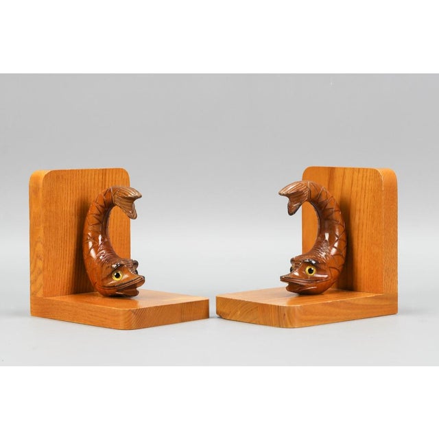 Hand Carved Sturgeons Wooden Bookends, Germany, 1970s, Set of 2 For Sale - Image 10 of 18