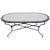 Moroccan Oval Simple White Mosaic Dining Table For Sale