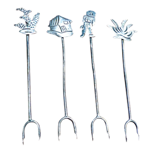 1950s Whimsical Sterling Silver Cocktail Forks Mexico