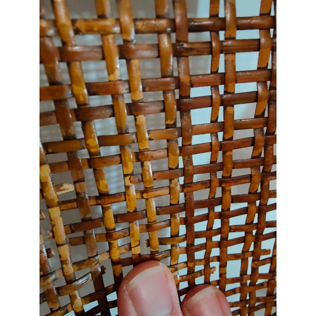 Mid-Century Modern Vintage Cherry Wood and Cane Arm Chair For Sale - Image 3 of 12