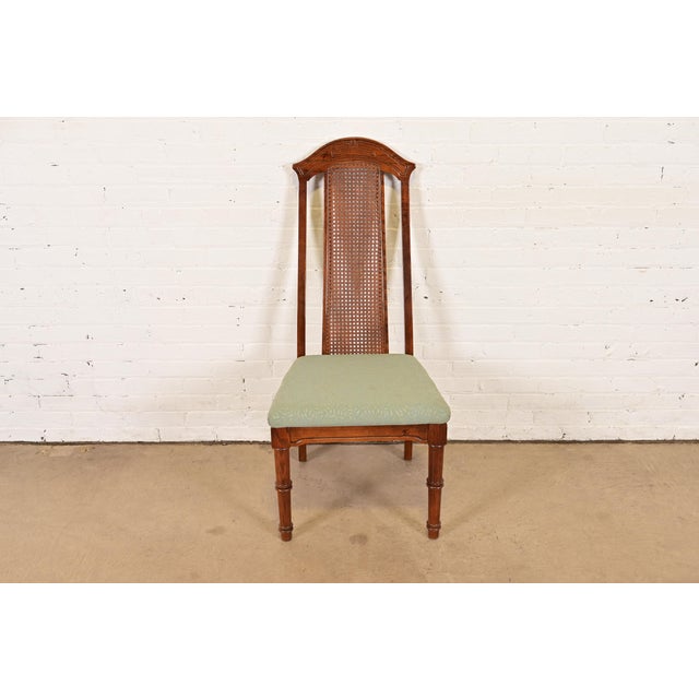 A gorgeous Mid-Century Modern Hollywood Regency Chinoiserie high back side chair, dining chair, or desk chair In the...