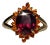 The Langley: Ladies 14K Oval Garnet Halo Ring For Sale