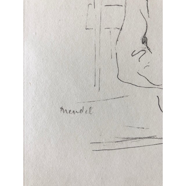 Expressionism Paul Jeffay, Judaica Jewish Shtetl Etching Hasidic Yeshiva Student Chassidic Print, c.1950's For Sale - Image 3 of 5