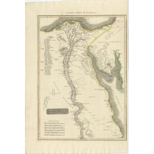 This finely engraved map depicts Ancient Egypt as understood through classical sources, extending along the Nile Valley...