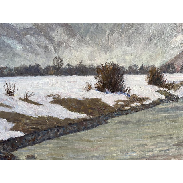 Alex Weise, Snowy Landscape, Oil Painting on Canvas, 1920s For Sale - Image 10 of 16